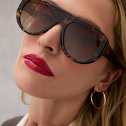 Tosca III Sunglasses — Black + Brown Gradient