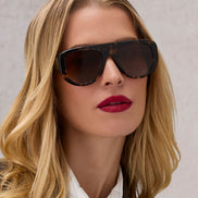 Tosca III Sunglasses — Black + Brown Gradient