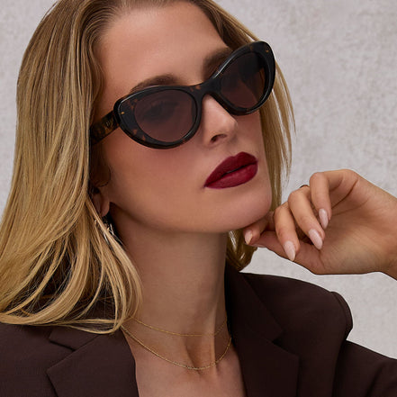 Zaria Sunglasses — Espresso Tortoise + Brown Gradient