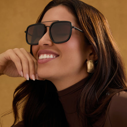 Jordan Sunglasses — Matte Black + Brown Gradient Polarized