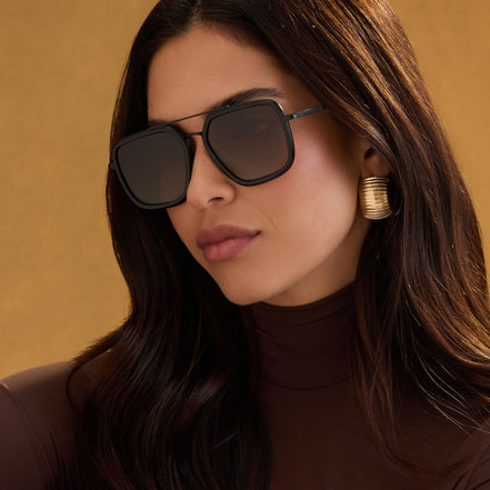 Jordan Sunglasses — Matte Black + Brown Gradient Polarized