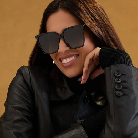 Naomi Sunglasses — Black + Grey Gradient Polarized