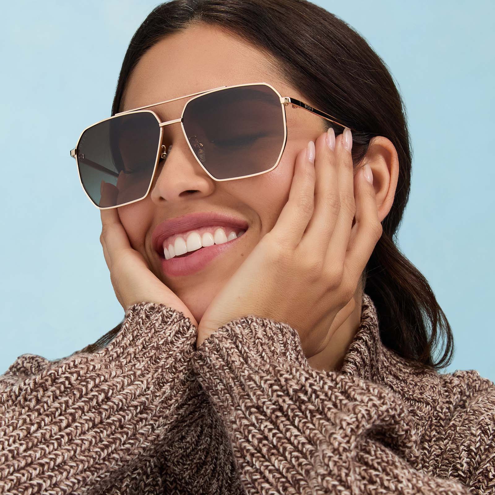 Berkely Sunglasses — Gold + Brown Gradient Polarized