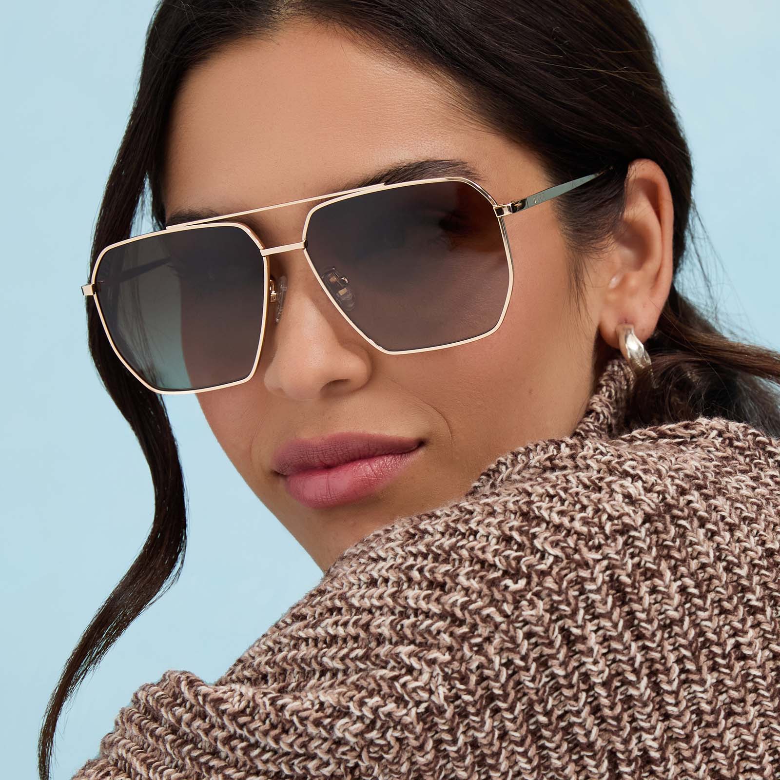 Berkely Sunglasses — Gold + Brown Gradient Polarized