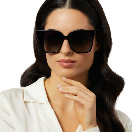 Naomi Sunglasses — Black + Grey Gradient Polarized