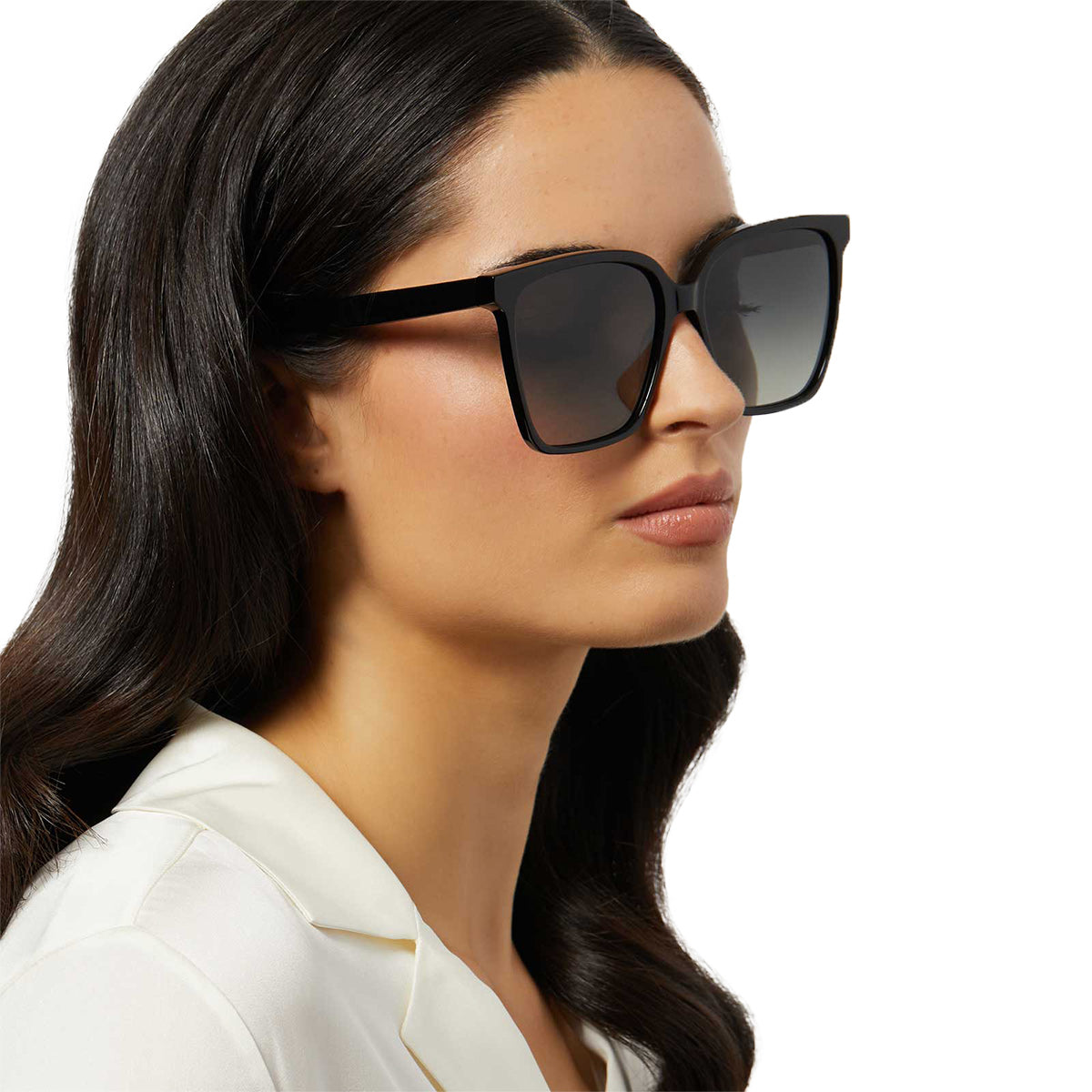 Naomi Sunglasses — Black + Grey Gradient Polarized