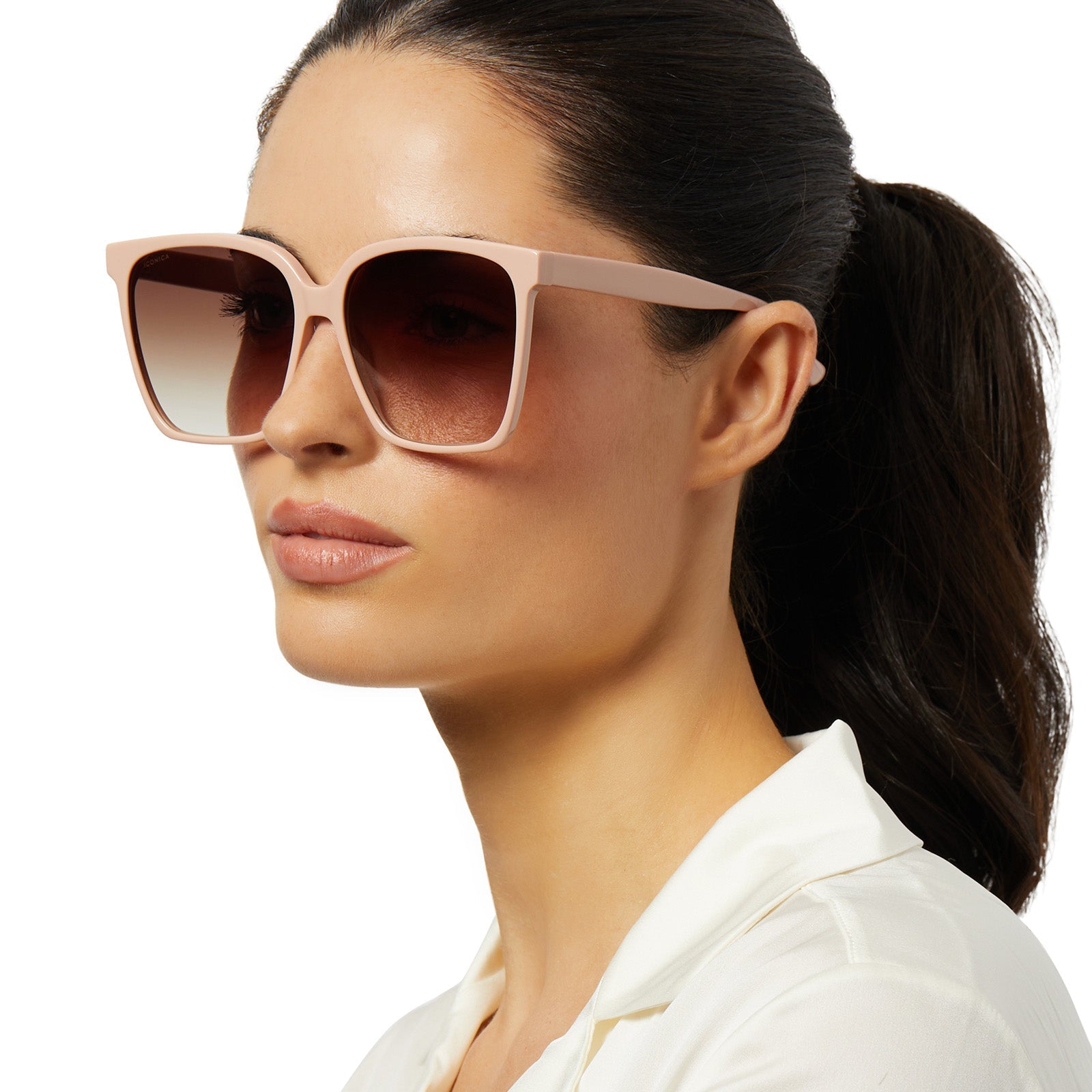 Naomi Sunglasses — Nude + Brown Gradient Polarized