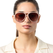 Pia Sunglasses — Nude + Brown Gradient Polarized