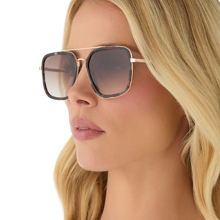 Jordan Sunglasses — Confetti Tortoise + Brown Gradient