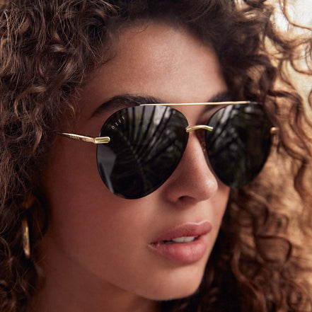 Lenox Sunglasses — Gold + Blue Gradient Polarized
