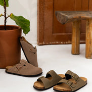 Maibulun Arizona Sandal — Moss Green Suede