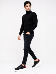 Oversized Sneaker Black Red Plaid