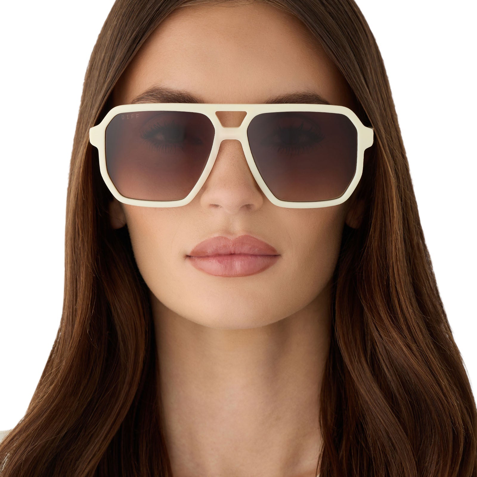 Cameron Sunglasses — Courtside Ivory + Brown Gradient Polarized