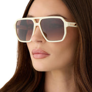 Cameron Sunglasses — Courtside Ivory + Brown Gradient Polarized