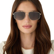 Charley Sunglasses — Brushed Gold + Aloe Green Gradient