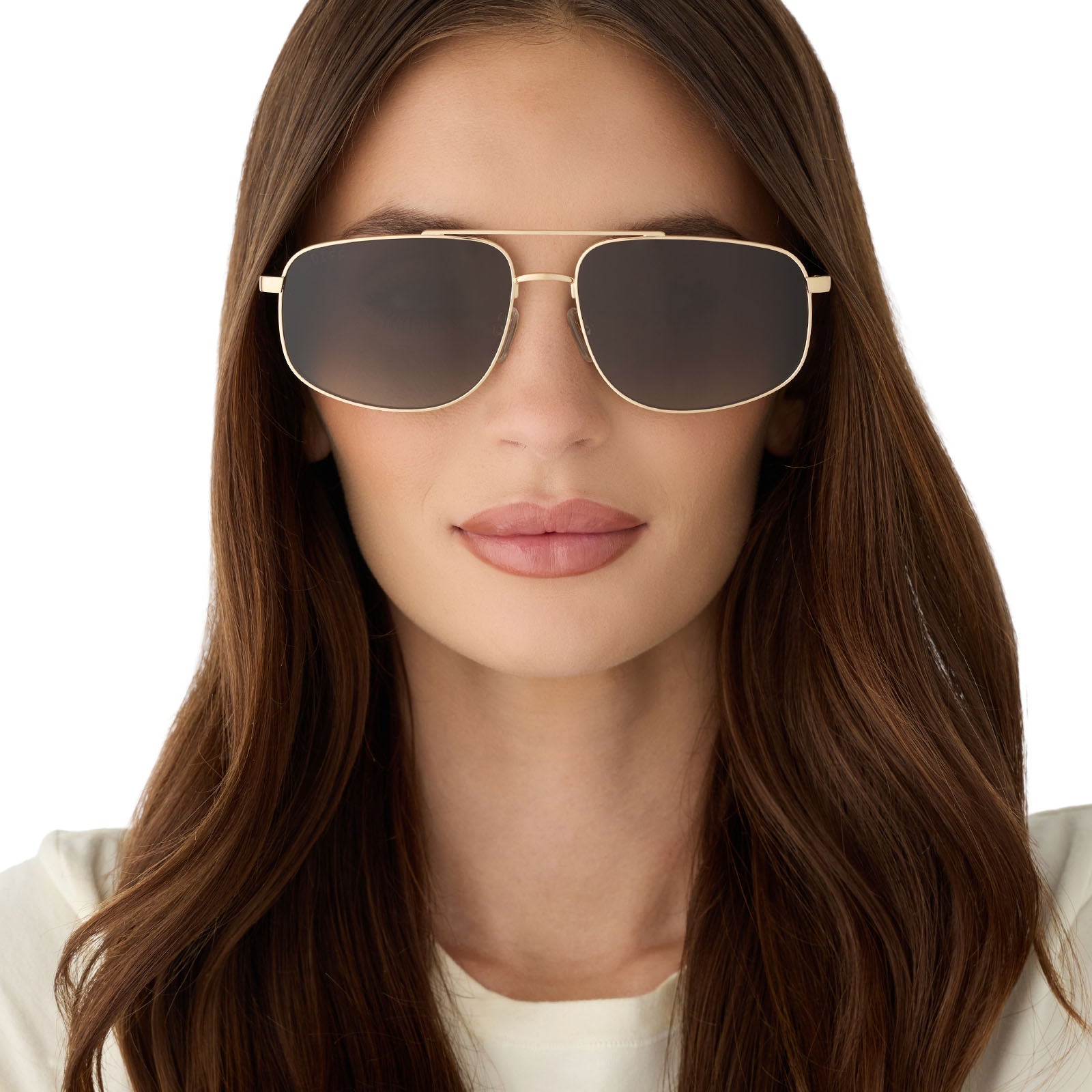 Charley Sunglasses — Brushed Gold + Aloe Green Gradient