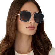 Jordan Sunglasses — Clubhouse Blue + Gold + Grey Gradient Polarized