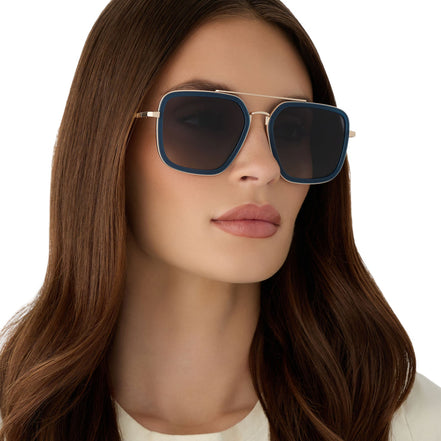 Jordan Sunglasses — Clubhouse Blue + Gold + Grey Gradient Polarized