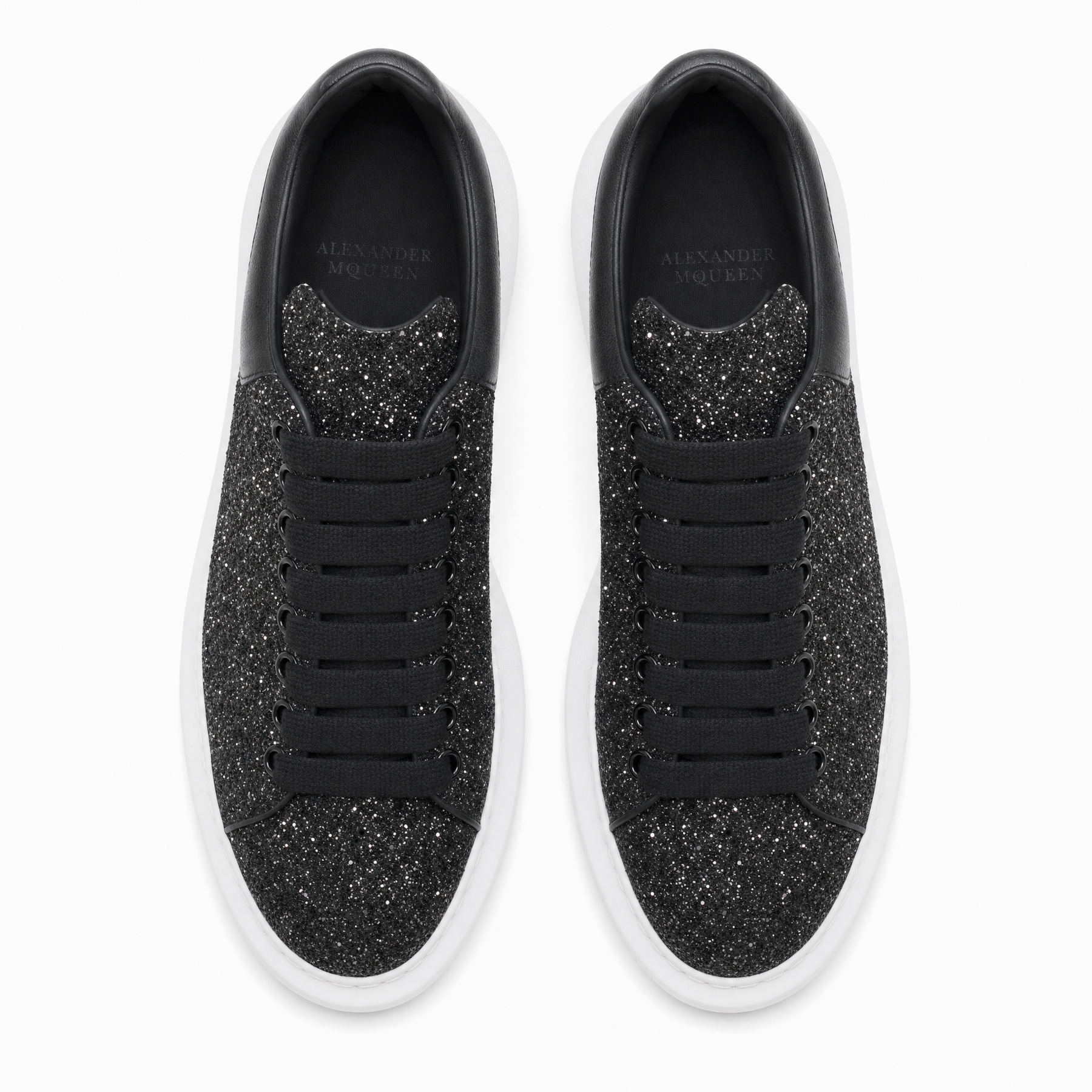 Oversized Sneaker Black Glitter White Sole