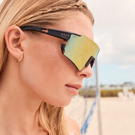 Heat Sunglasses — Sport Tortoise + Orange Flash Polarized