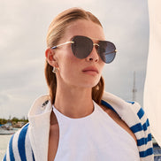 Lenox Sunglasses — Gold + Blue Gradient Polarized