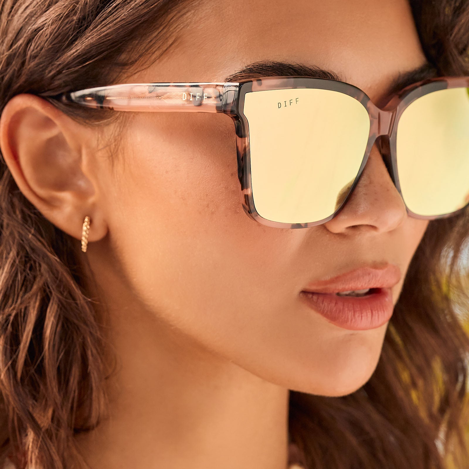 Meredith II Sunglasses — Himalayan Tortoise + Taupe Mirror