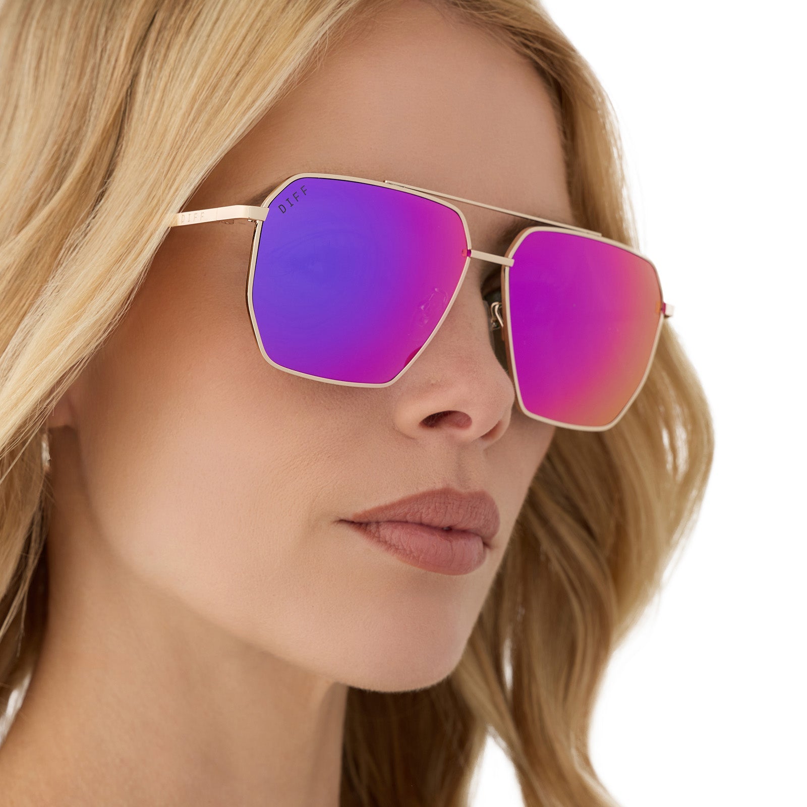 Berkely Sunglasses — Gold + Pink Rush Mirror