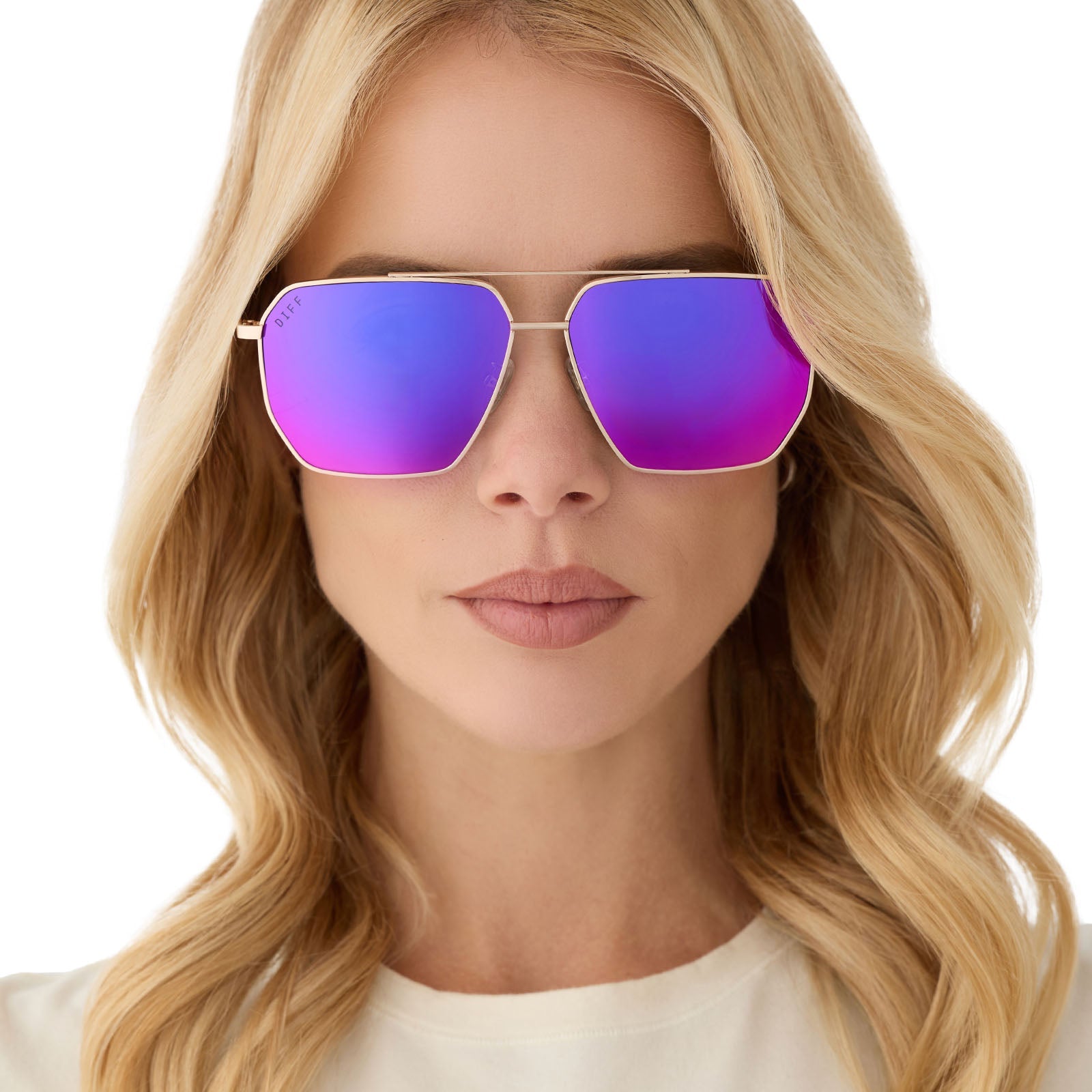 Berkely Sunglasses — Gold + Pink Rush Mirror