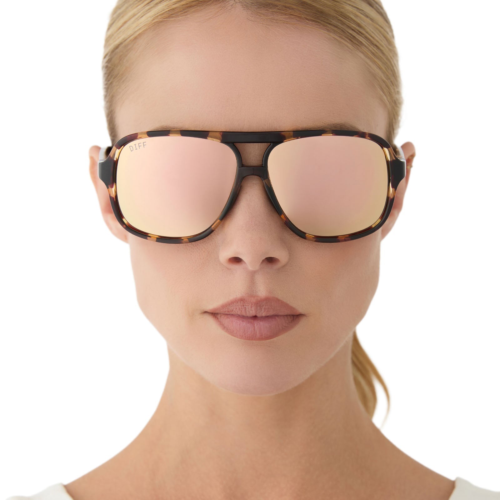 Hangtime Sunglasses — Sport Tortoise + Champagne Mirror Polarized