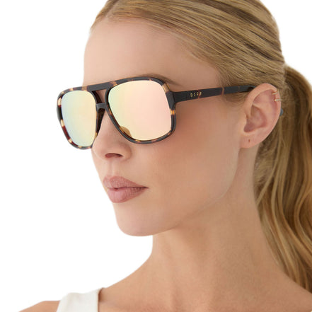 Hangtime Sunglasses — Sport Tortoise + Champagne Mirror Polarized