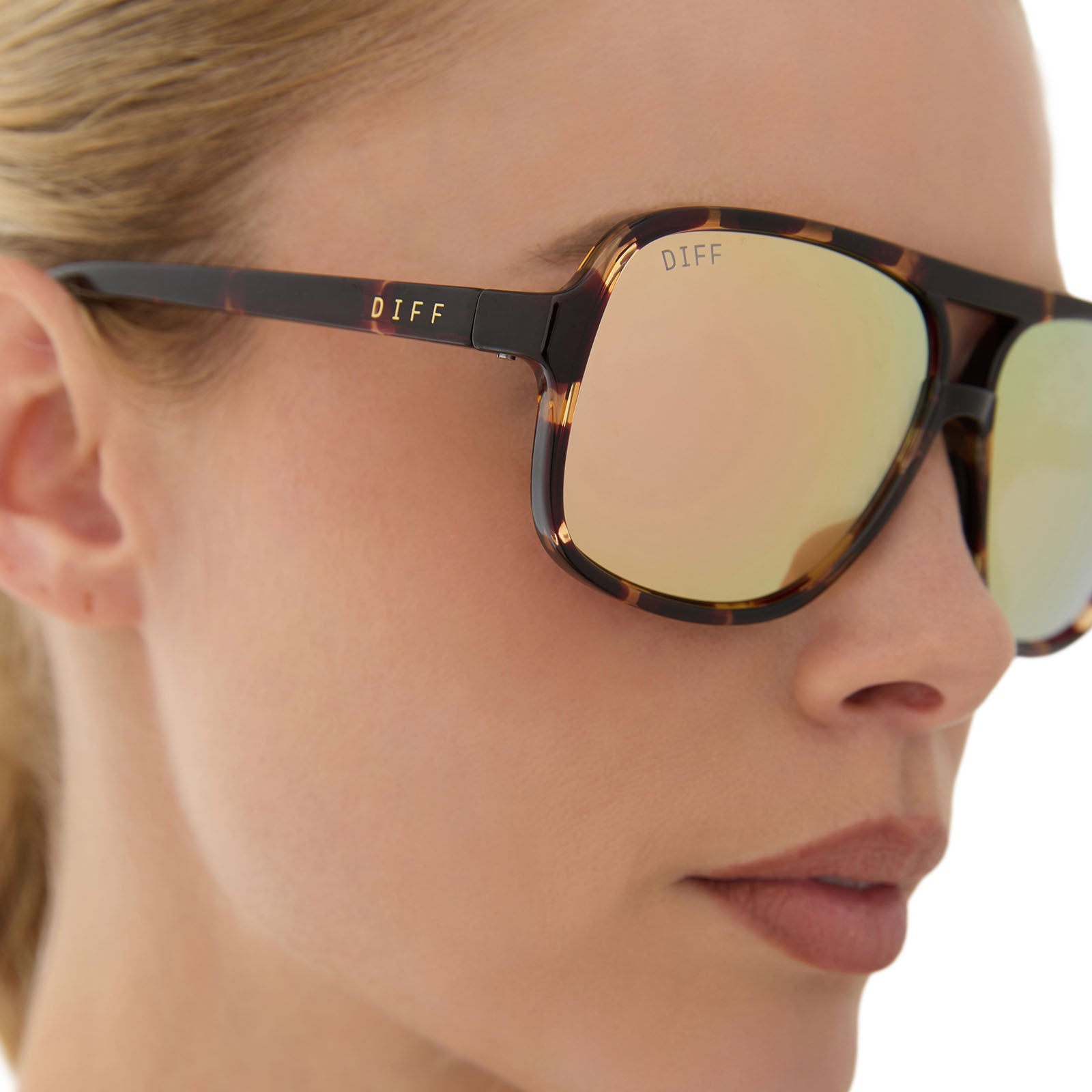 Hangtime Sunglasses — Sport Tortoise + Champagne Mirror Polarized