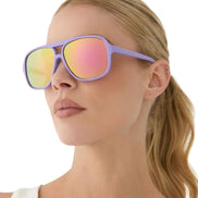 Hangtime Sunglasses — Matte Lavender + Sherbet Mirror Polarized