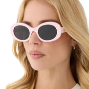 Lainey Sunglasses — Powder Pink + Grey Polarized