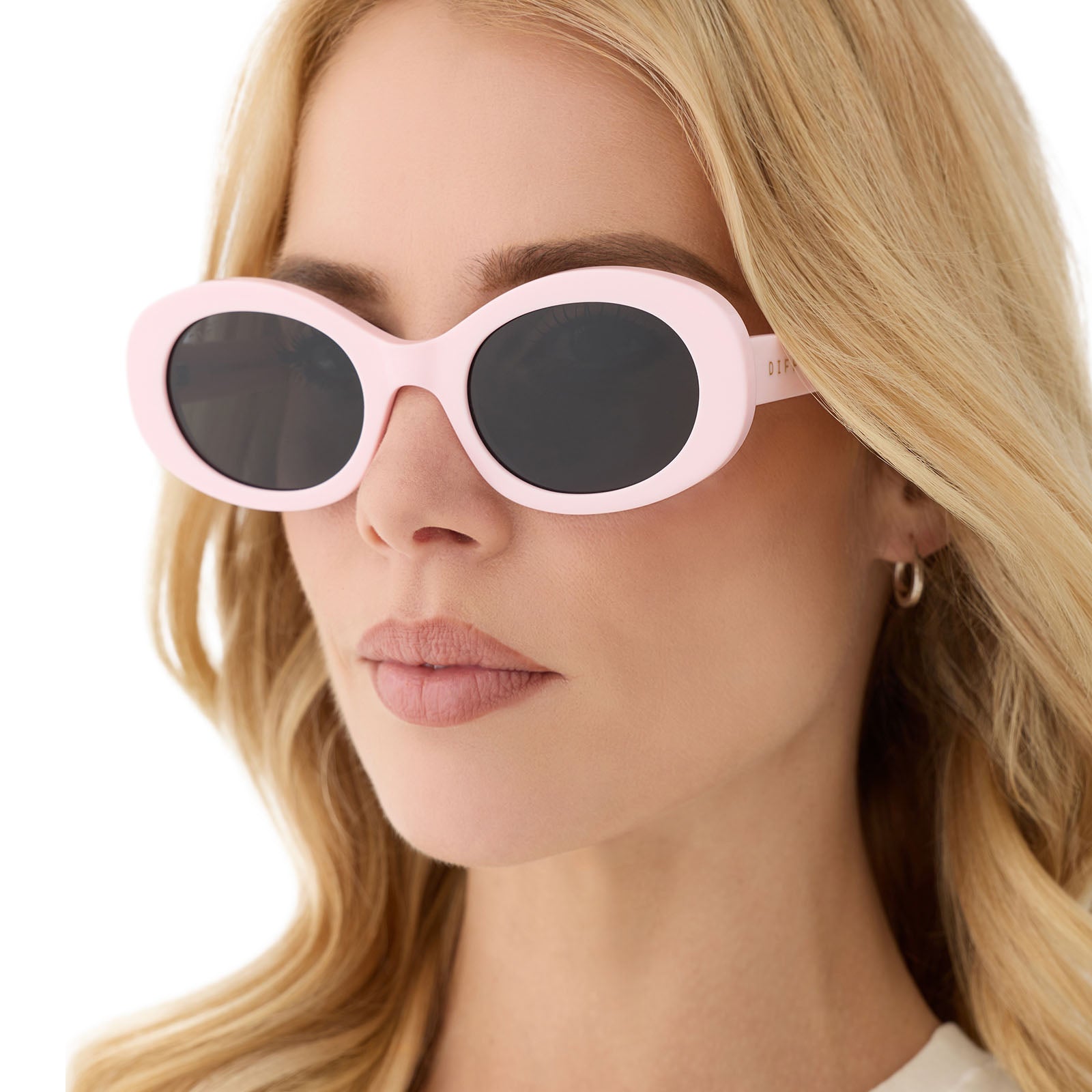 Lainey Sunglasses — Powder Pink + Grey Polarized