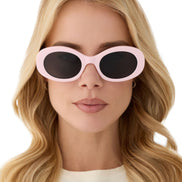 Lainey Sunglasses — Powder Pink + Grey Polarized