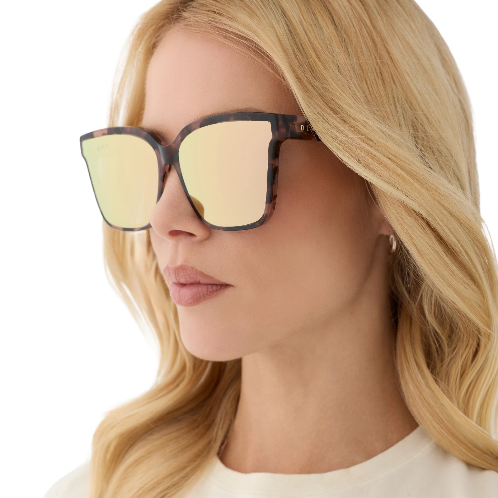 Meredith II Sunglasses — Himalayan Tortoise + Taupe Mirror