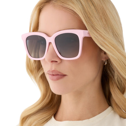 Meredith Sunglasses — Powder Pink + Grey Gradient Polarized