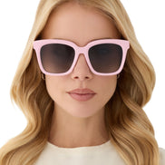 Meredith Sunglasses — Powder Pink + Grey Gradient Polarized