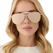 Tahoe Sunglasses — Gold Powder Pink + Taupe Mirror