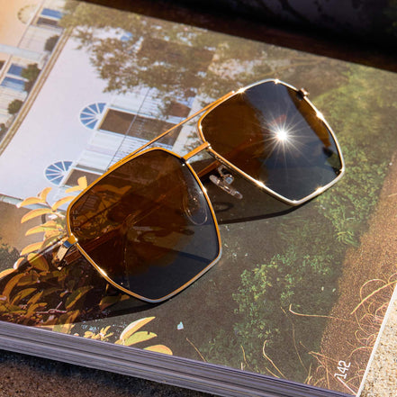 Berkely Sunglasses — Gold + Brown Gradient Polarized