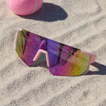 Heat Sunglasses — Matte Baby Pink + Pink Rush Mirror Polarized