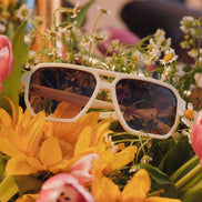 Cameron Sunglasses — Courtside Ivory + Brown Gradient Polarized