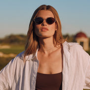 Juliette Sunglasses — Brushed Gold + Truffle Polarized
