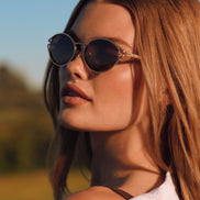 Juliette Sunglasses — Brushed Gold + Truffle Polarized