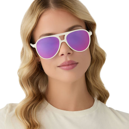 Tosca II Sunglasses — Matte White + Pink Rush Mirror