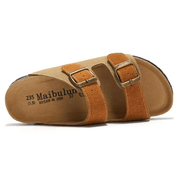 Maibulun Arizona Sandal — Light Brown + Caramel Two-Tone Suede