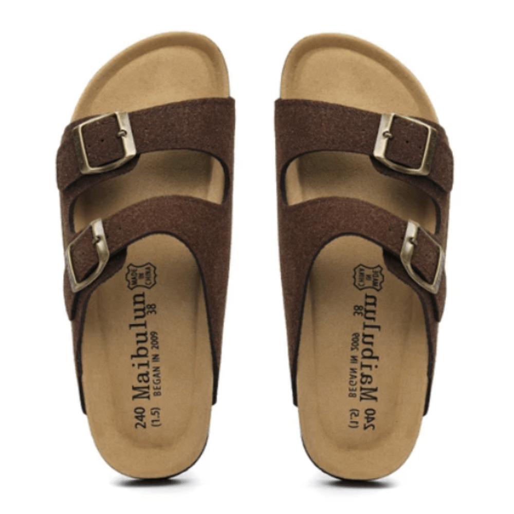 Maibulun Arizona Sandal — Dark Brown Suede