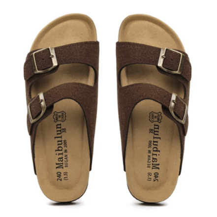 Maibulun Arizona Sandal — Dark Brown Suede