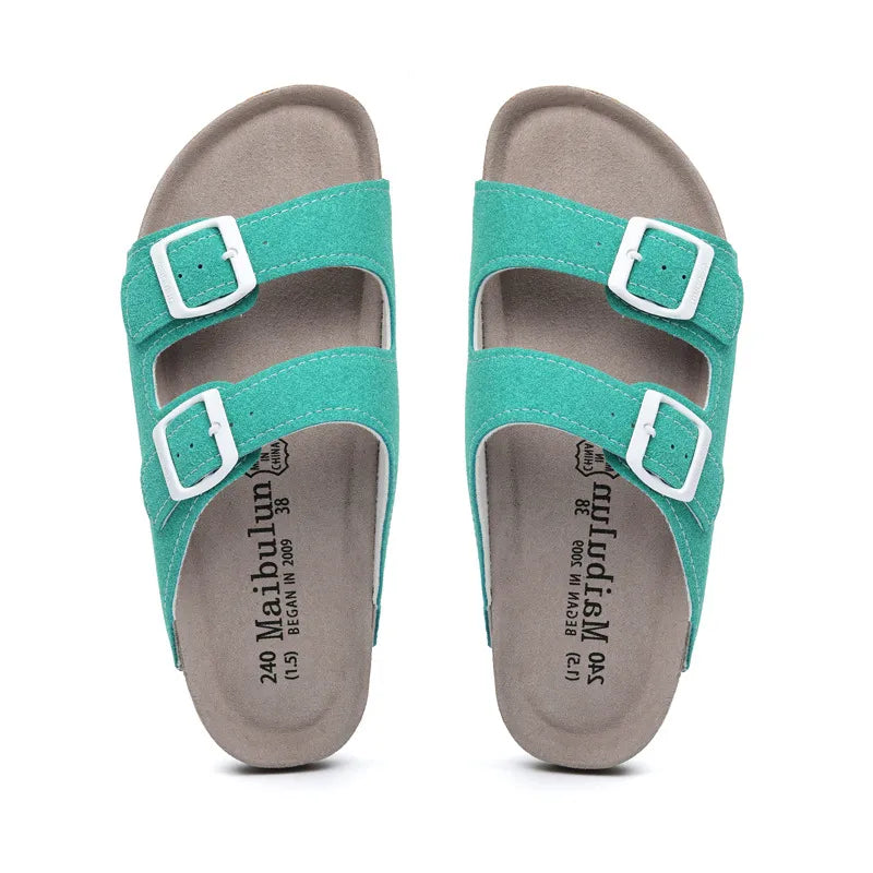 Maibulun Arizona Sandal — Aqua Green Suede