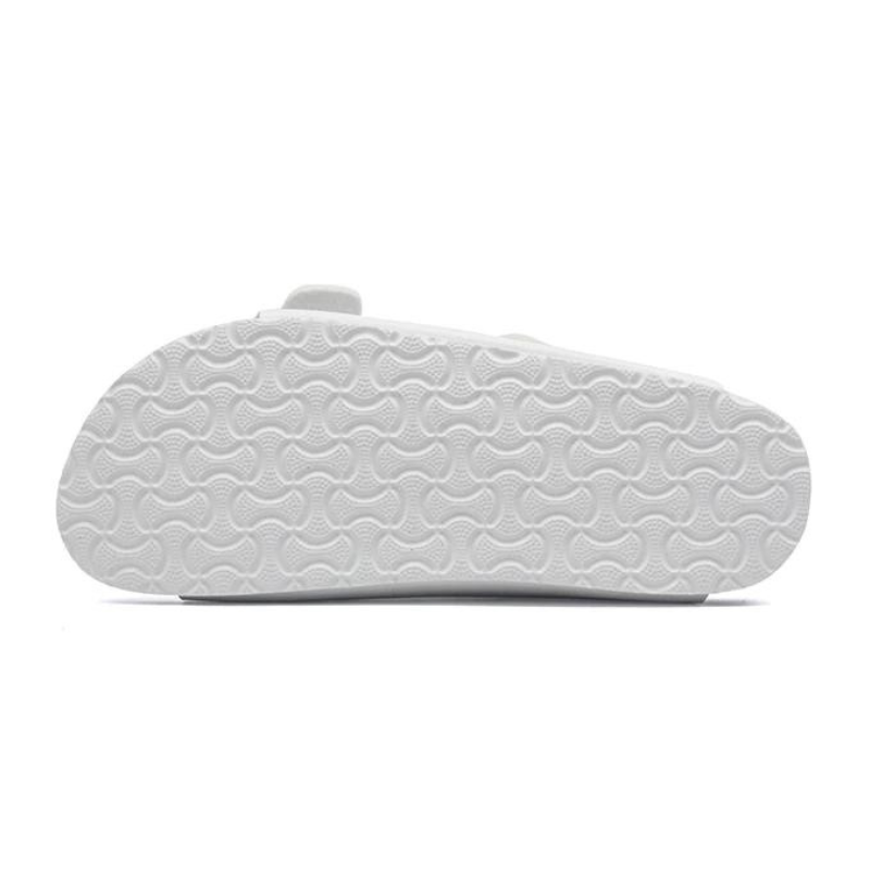 Arizona Style Cork Sandals - White Leather for women with adjustable double straps and cork footbed